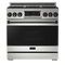 Thor Kitchen Gordon Ramsay Series 36-Inch Professional Gas Range with Tilt Panel Touch Control in Stainless Steel with Black Trim (RSG36-BLK)