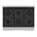 Gordon Ramsay by Thor Kitchen 3-Piece Appliance Package - 36-Inch Gas Range with Tilt Panel, 36-Inch Refrigerator, and Dishwasher in Stainless Steel with Blue Trim