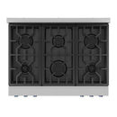 Gordon Ramsay by Thor Kitchen 3-Piece Appliance Package - 36-Inch Propane Gas Range, Tilt Panel, 36-Inch Refrigerator, and Dishwasher in Stainless Steel with Blue Trim