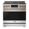 Thor Kitchen Gordon Ramsay Series 36-Inch Professional Gas Range with Tilt Panel Touch Control in Stainless Steel with Rose Gold Trim (RSG36-RSG)