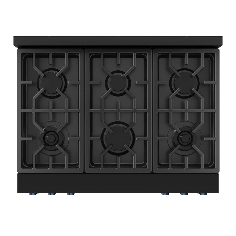 Thor Kitchen Gordon Ramsay Series 36-Inch Professional Gas Range with Tilt Panel Touch Control in Black with Navy Blue Trim (RSG36B-BLU)