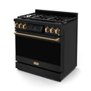 Gordon Ramsay by Thor Kitchen 36-Inch Professional Natural Gas Range with Tilt Panel Touch Control and 6.0 Cu. Ft. Self Clean Oven in Black with Bronze Trim (RSG36B-BRZ)