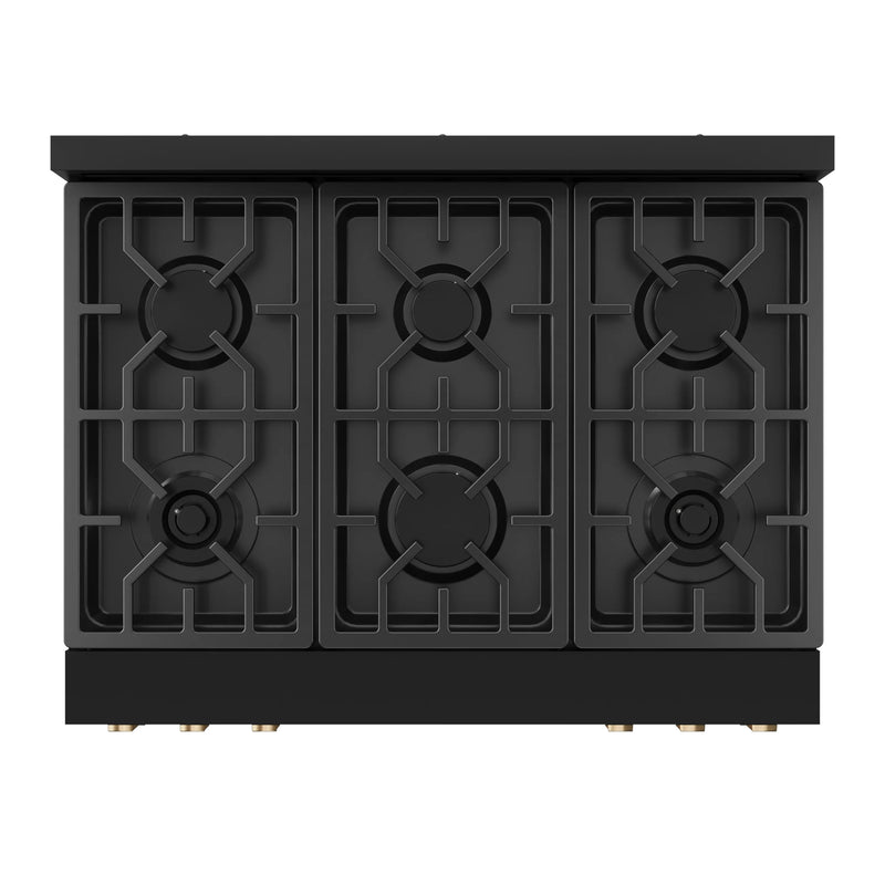 Thor Kitchen Gordon Ramsay Series 36-Inch Professional Gas Range with Tilt Panel Touch Control in Black with Bronze Trim (RSG36B-BRZ)