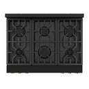 Gordon Ramsay by Thor Kitchen 3-Piece Appliance Package - 36-Inch Gas Range with Tilt Panel, 36-Inch Refrigerator, and Dishwasher in Black with Bronze Trim