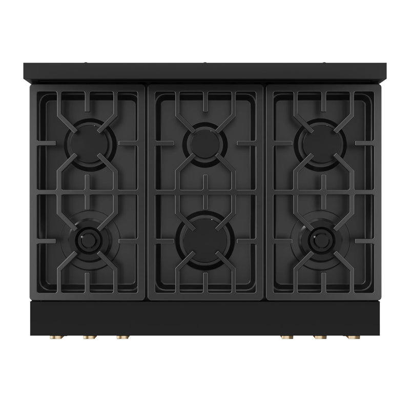 Thor Kitchen Gordon Ramsay 3-Piece Appliance Package - 36-Inch Gas Range with Tilt Panel, 36-Inch Refrigerator, and Dishwasher in Black with Bronze Trim