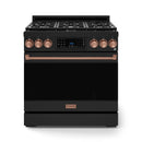 Gordon Ramsay by Thor Kitchen 36-Inch Professional Natural Gas Range with Tilt Panel Touch Control and 6.0 Cu. Ft. Self Clean Oven in Black with Rose Gold Trim (RSG36B-RSG)