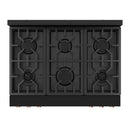 Gordon Ramsay by Thor Kitchen 3-Piece Appliance Package - 36-Inch Gas Range with Tilt Panel, 36-Inch Refrigerator, and Dishwasher in Black with Rose Gold Trim