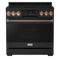 Thor Kitchen Gordon Ramsay Series 36-Inch Professional Electric Range with Tilt Panel Touch Control in Black with Rose Gold Trim (RSE36B-RSG)