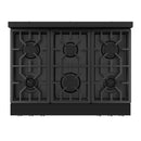 Gordon Ramsay by Thor Kitchen 3-Piece Appliance Package - 36-Inch Propane Gas Range, Tilt Panel, 36-Inch Refrigerator, and Dishwasher in Black with Stainless Steel Trim
