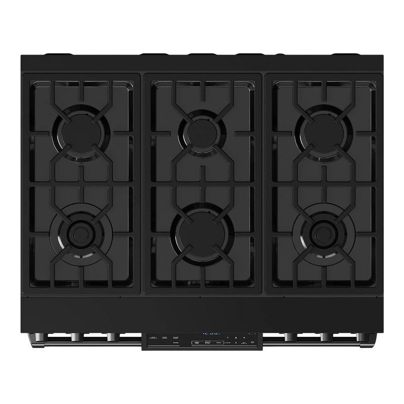 Thor Kitchen Gordon Ramsay 3-Piece Appliance Package - 36-Inch Gas Range with Tilt Panel, 36-Inch Refrigerator, and Dishwasher in Black