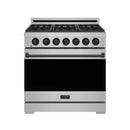 Gordon Ramsay by Thor Kitchen 36-inch Professional Natural Gas Range with Precision Knob in Stainless Steel and Black Trim (RSG36P-BLK)