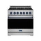 Gordon Ramsay by Thor Kitchen 36-inch Professional Natural Gas Range with Precision Knob in Stainless Steel and Blue Trim (RSG36P-BLU)
