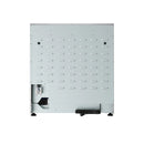 Gas range rear service panel with vented metal face and power connection