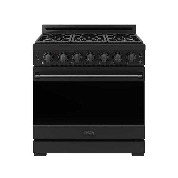 Thor Kitchen Gordon Ramsay 36-inch Professional Natural Gas Range in Black (RSG36PB)