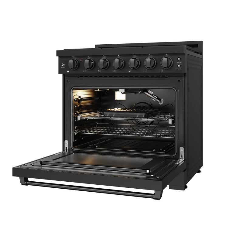 Thor Kitchen Gordon Ramsay 36-inch Professional Natural Gas Range in Black (RSG36PB)