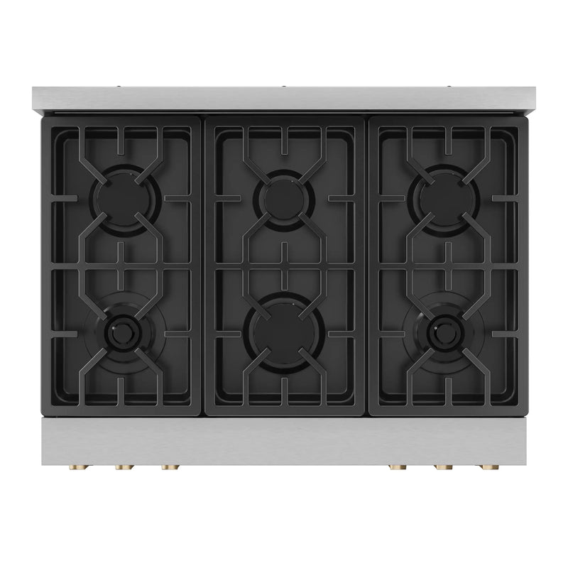 Thor Kitchen Gordon Ramsay Series 36-Inch Professional Gas Range with Tilt Panel Touch Control in Stainless Steel with Bronze Trim (RSG36-BRZ)