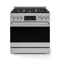 Gordon Ramsay by Thor Kitchen 36-Inch Professional Propane Gas Range with Tilt Panel Touch Control and 6.0 Cu. Ft. Self Clean Oven in Stainless Steel (RSG36LP)