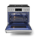 Gordon Ramsay by Thor Kitchen 3-Piece Appliance Package - 36-Inch Gas Range with Tilt Panel, 36-Inch Refrigerator, and Dishwasher in Stainless Steel