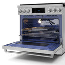 Gordon Ramsay by Thor Kitchen 36-Inch Professional Propane Gas Range with Tilt Panel Touch Control and 6.0 Cu. Ft. Self Clean Oven in Stainless Steel (RSG36LP)