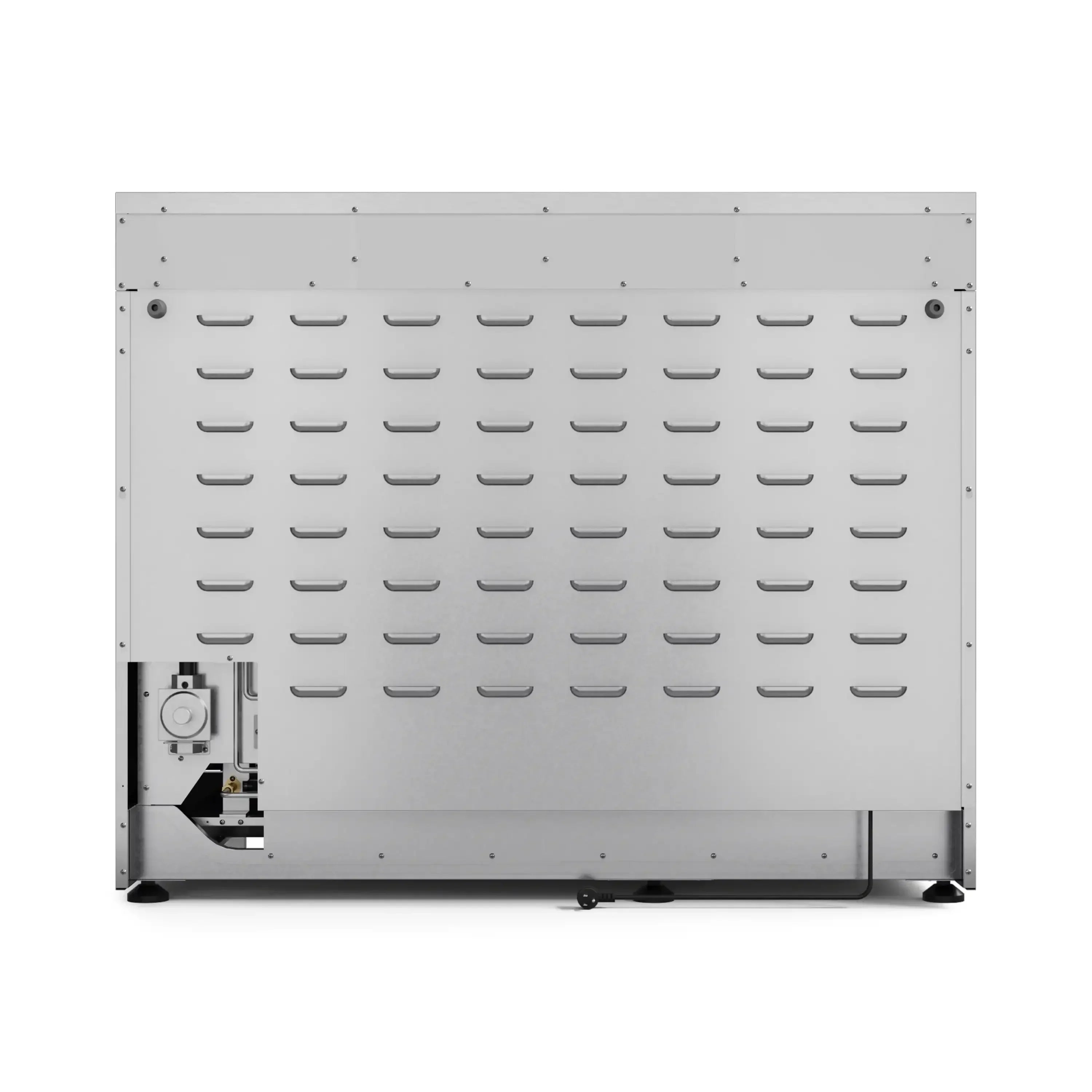Stainless steel dishwasher with open spray panel and multiple cleaning jets