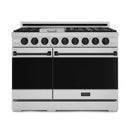 Gordon Ramsay by Thor Kitchen 4-Piece Appliance Package -  48-Inch Natural Gas Range, Wall Mount Range Hood, 36-Inch French Door Refrigerator, and Dishwasher in Stainless Steel with Black Trim