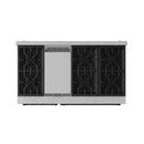 Gordon Ramsay by Thor Kitchen 4-Piece Appliance Package -  48-Inch Natural Gas Range, Wall Mount Range Hood, 36-Inch French Door Refrigerator, and Dishwasher in Stainless Steel with Black Trim