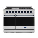 Gordon Ramsay by Thor Kitchen 4-Piece Appliance Package -  48-Inch Propane Gas Range, Wall Mount Range Hood, 36-Inch French Door Refrigerator, and Dishwasher in Stainless Steel with Blue Trim