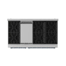 Gordon Ramsay by Thor Kitchen 4-Piece Appliance Package -  48-Inch Natural Gas Range, Wall Mount Range Hood, 36-Inch French Door Refrigerator, and Dishwasher in Stainless Steel with Blue Trim