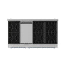 Gordon Ramsay by Thor Kitchen 4-Piece Appliance Package -  48-Inch Propane Gas Range, Wall Mount Range Hood, 36-Inch French Door Refrigerator, and Dishwasher in Stainless Steel with Blue Trim