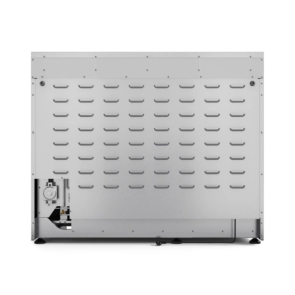 Stainless dishwasher with interior panel and spray-nozzle grid