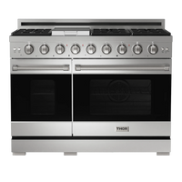Gordon Ramsay by Thor Kitchen 48-Inch Professional Natural Gas Range with 6.8 Cu. Ft. Double Oven in Stainless Steel (RSG48E)