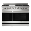 Gordon Ramsay by Thor Kitchen 4-Piece Appliance Package -  48-Inch Propane Gas Range, Wall Mount Range Hood, 36-Inch French Door Refrigerator, and Dishwasher in Stainless Steel