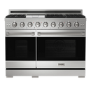 Gordon Ramsay by Thor Kitchen 4-Piece Appliance Package -  48-Inch Natural Gas Range, Wall Mount Range Hood, 36-Inch French Door Refrigerator, and Dishwasher in Stainless Steel