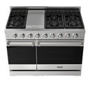 Gordon Ramsay by Thor Kitchen 4-Piece Appliance Package -  48-Inch Natural Gas Range, Wall Mount Range Hood, 36-Inch French Door Refrigerator, and Dishwasher in Stainless Steel