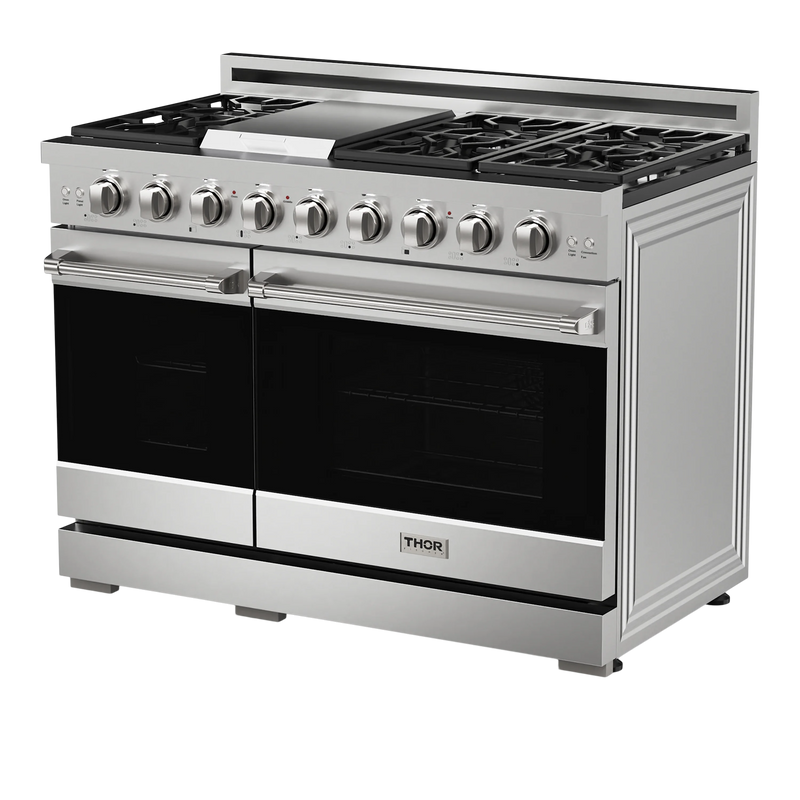 Thor Kitchen Gordon Ramsay Series 48-Inch Professional Gas Range with Double Oven in Stainless Steel (RSG48E)