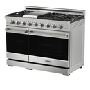 Gordon Ramsay by Thor Kitchen 4-Piece Appliance Package -  48-Inch Propane Gas Range, Wall Mount Range Hood, 36-Inch French Door Refrigerator, and Dishwasher in Stainless Steel