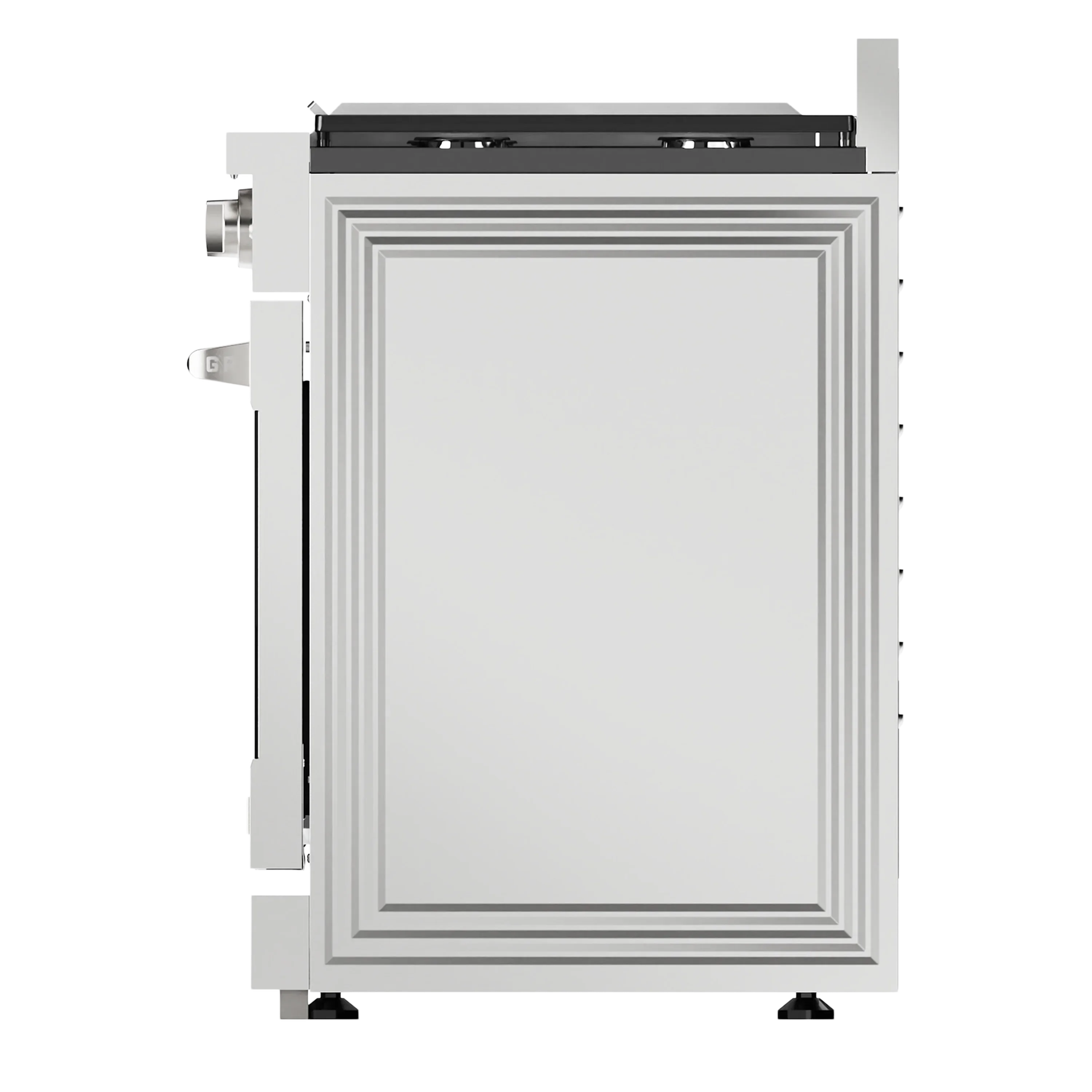 Stainless wall-mount range hood housing with vented panel
