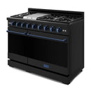 Gordon Ramsay by Thor Kitchen 48-Inch Professional Natural Gas Range with 6.8 Cu. Ft. Double Oven in Black with Navy Blue Trim (RSG48EB-BLU)