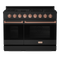 Thor Kitchen Gordon Ramsay Series 48-Inch Professional Gas Range with Double Oven in Black with Rose Gold Trim (RSG48EB-RSG)