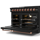 Gordon Ramsay by Thor Kitchen 48-Inch Professional Natural Gas Range with 6.8 Cu. Ft. Double Oven in Black with Rose Gold Trim (RSG48EB-RSG)