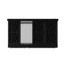Gordon Ramsay by Thor Kitchen 4-Piece Appliance Package -  48-Inch Natural Gas Range, Wall Mount Range Hood, 36-Inch French Door Refrigerator, and Dishwasher in Black with Stainless Steel Trim