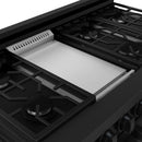 Gordon Ramsay by Thor Kitchen 4-Piece Appliance Package -  48-Inch Natural Gas Range, Wall Mount Range Hood, 36-Inch French Door Refrigerator, and Dishwasher in Black