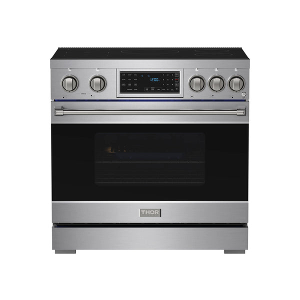 Thor Kitchen Gordon Ramsay 36-inch PRO Style Smooth Glass Top Induction Range in Stainless Steel (RSI36)
