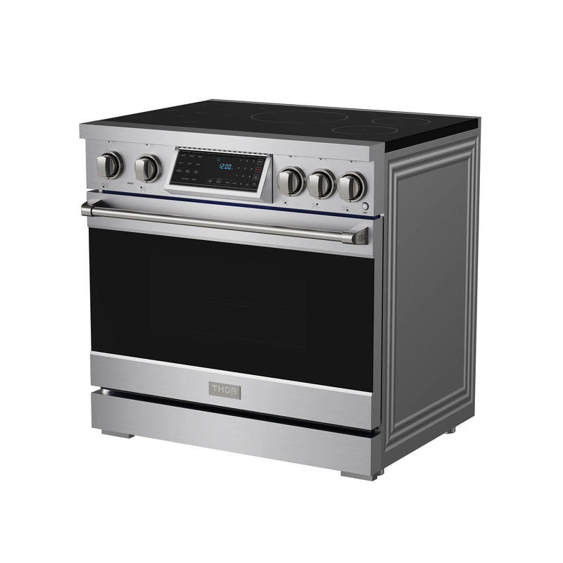 Thor Kitchen Gordon Ramsay 36-inch PRO Style Smooth Glass Top Induction Range in Stainless Steel (RSI36)