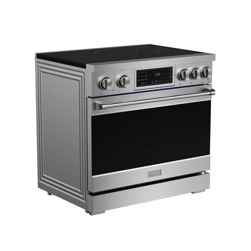 Thor Kitchen Gordon Ramsay 36-inch PRO Style Smooth Glass Top Induction Range in Stainless Steel (RSI36)