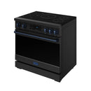 Gordon Ramsay by Thor Kitchen 36-Inch Professional Induction Range with Tilt Panel Touch Control in Black with Blue Trim (RSI36B-BLU)