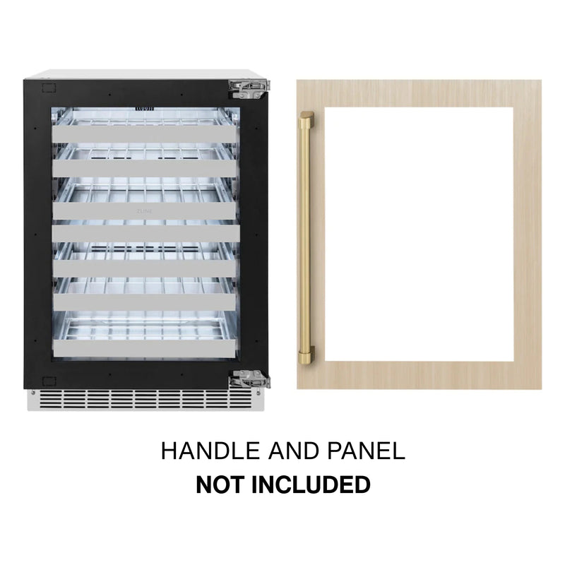 ZLINE 24-Inch Touchstone Dual Zone 44 Bottle Indoor/Outdoor Wine Cooler with Panel Ready Glass Door (RWDPO-24)