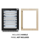 ZLINE Autograph Edition 24-Inch Touchstone Dual Zone 44 Bottle Indoor/Outdoor Wine Cooler with Panel Ready Glass Door and Champagne Bronze Handle (RWDPOZ-24-CB)