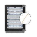 ZLINE Autograph Edition 24 -Inch Touchstone Dual Zone 44 Bottle Indoor/Outdoor Wine Cooler with Panel Ready Glass Door and Polished Gold Handle (RWDPOZ-24-G)