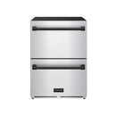 Gordon Ramsay by Thor Kitchen 24-Inch Undercounter Built-In / Freestanding Drawer Freezer in Stainless Steel with Black Trim (RZ24U-BLK)